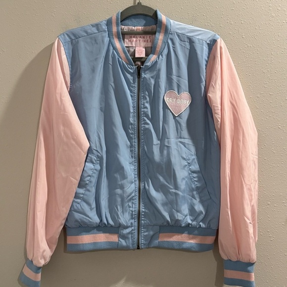 Melanie Martinez Size Large Varsity Bomber Satin Zip Up Jacket Patch Dollcore - Picture 1 of 7